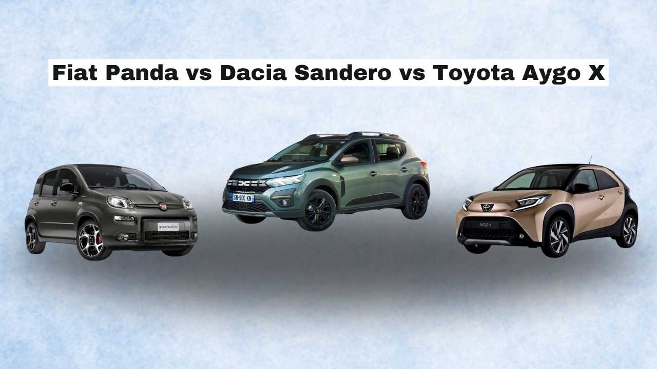 Fiat Panda vs Dacia Sandero vs Toyota Aygo X