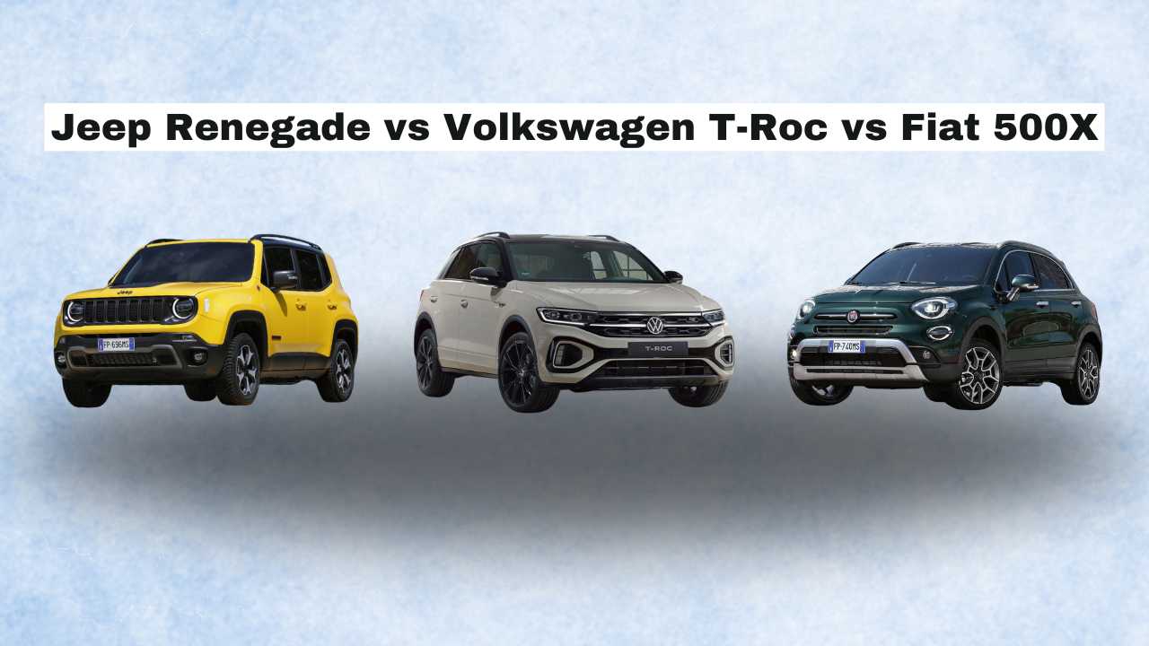 eep Renegade vs Volkswagen T-Roc vs Fiat 500X