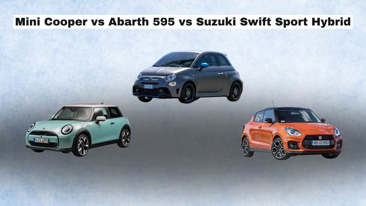 Mini Cooper vs Abarth 595 vs Suzuki Swift Sport Hybrid: la sfida